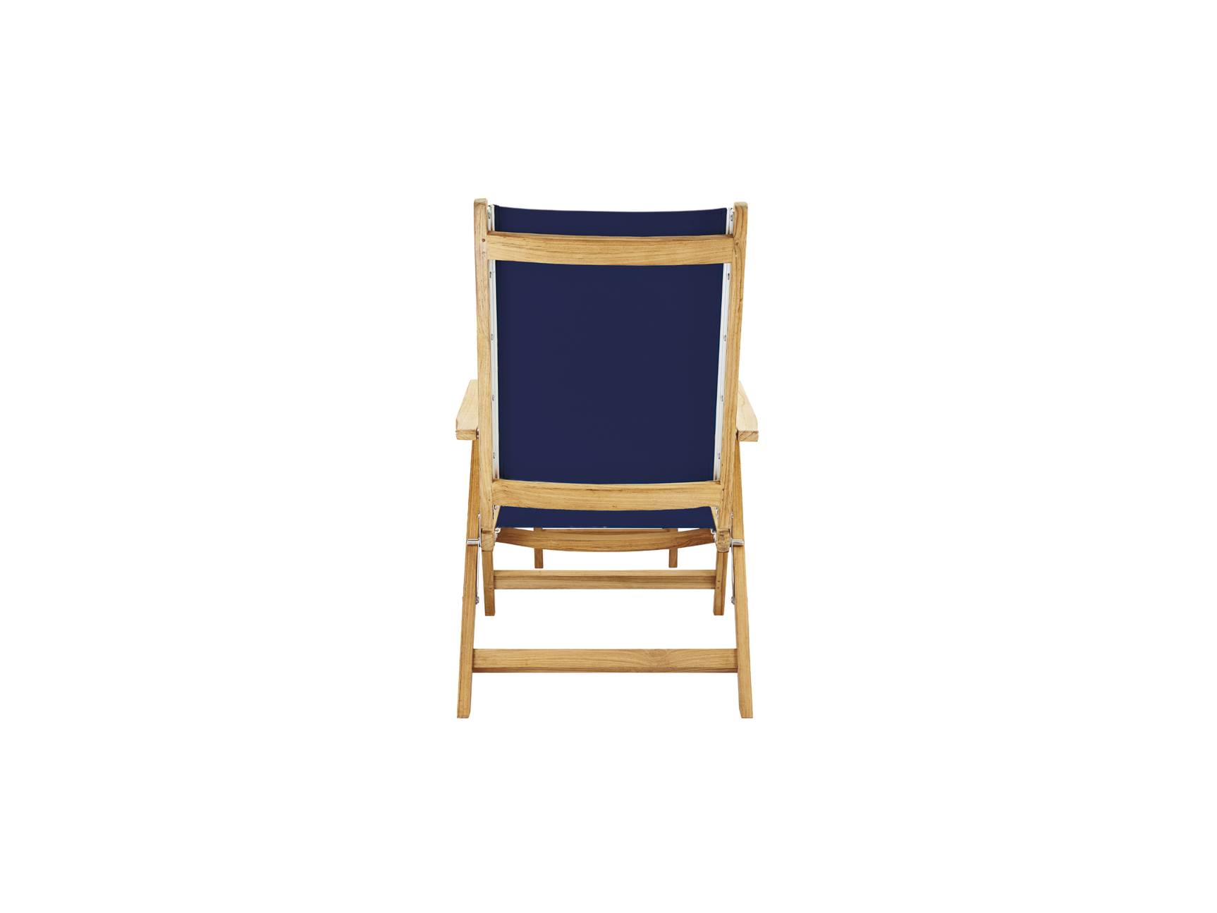 Aquitania Teak Blue Outdoor Folding Lounge Deck Chair - Ornate Home