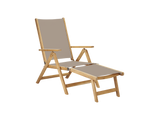 Aquitania Teak Taupe Outdoor Folding Lounge Deck Chair - Ornate Home