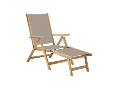 Aquitania Teak Taupe Outdoor Folding Lounge Deck Chair - Ornate Home