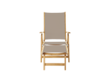 Aquitania Teak Taupe Outdoor Folding Lounge Deck Chair - Ornate Home