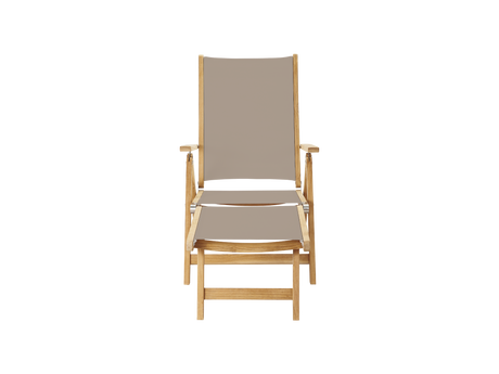 Aquitania Teak Taupe Outdoor Folding Lounge Deck Chair - Ornate Home