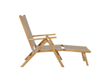 Aquitania Teak Taupe Outdoor Folding Lounge Deck Chair - Ornate Home