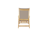 Aquitania Teak Taupe Outdoor Folding Lounge Deck Chair - Ornate Home