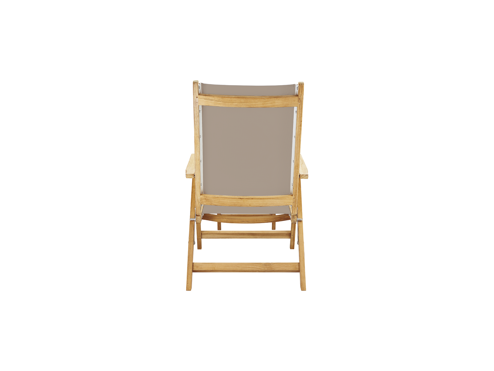 Aquitania Teak Taupe Outdoor Folding Lounge Deck Chair - Ornate Home