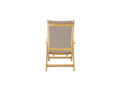 Aquitania Teak Taupe Outdoor Folding Lounge Deck Chair - Ornate Home