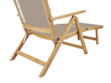 Aquitania Teak Taupe Outdoor Folding Lounge Deck Chair - Ornate Home