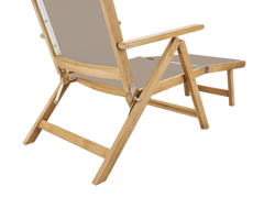 Aquitania Teak Taupe Outdoor Folding Lounge Deck Chair - Ornate Home