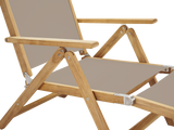 Aquitania Teak Taupe Outdoor Folding Lounge Deck Chair - Ornate Home