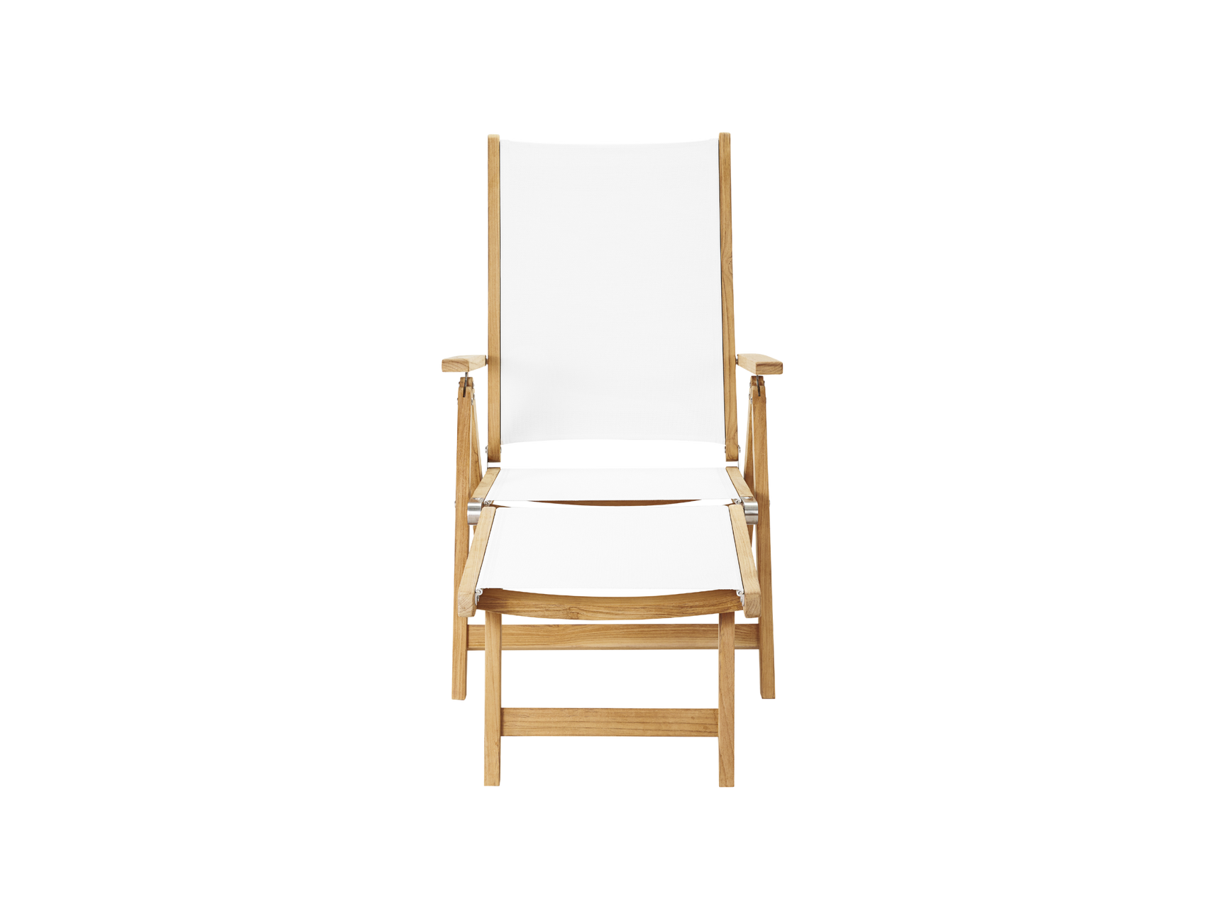 Aquitania Teak White Outdoor Folding Lounge Deck Chair - Ornate Home