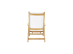 Aquitania Teak White Outdoor Folding Lounge Deck Chair - Ornate Home