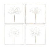 Arabello White/Gold Wall Art (Set Of 4)