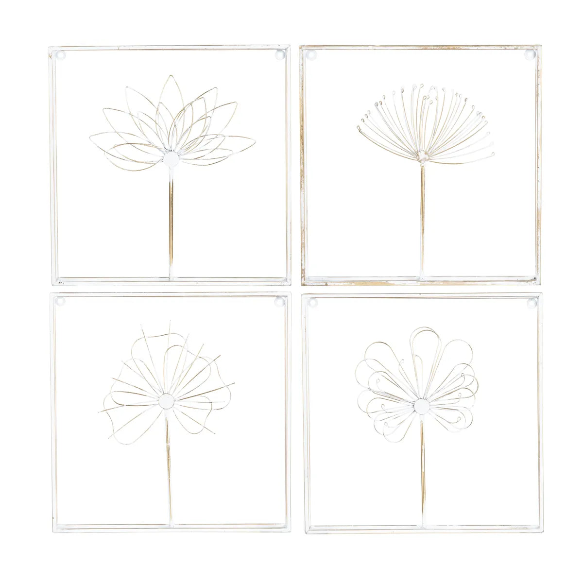 Arabello White/Gold Wall Art (Set Of 4)