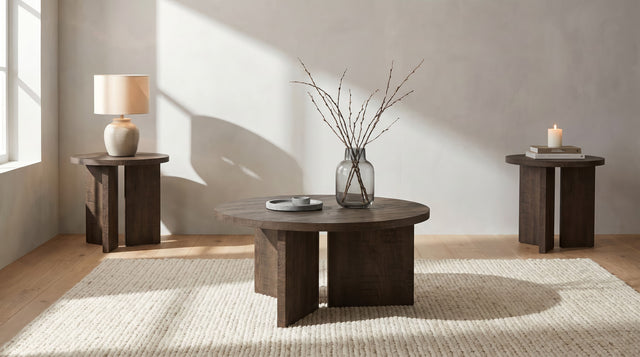 Aragon Dark Rustic Mango Coffee Table Set - Ornate Home
