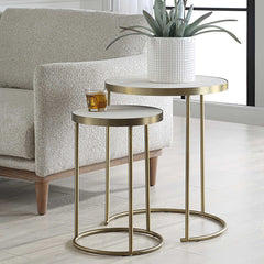 Aragon White Nesting Tables (Set of 2) - Ornate Home