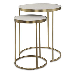 Aragon White Nesting Tables (Set of 2) - Ornate Home