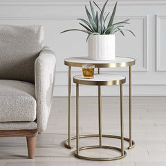 Aragon White Nesting Tables (Set of 2) - Ornate Home