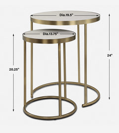 Aragon White Nesting Tables (Set of 2) - Ornate Home