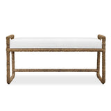 Araiza White Fabric Bench - Ornate Home