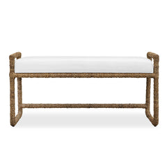 Araiza White Fabric Bench - Ornate Home