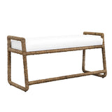 Araiza White Fabric Bench - Ornate Home
