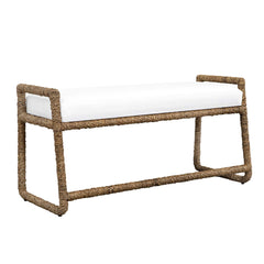 Araiza White Fabric Bench - Ornate Home