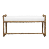 Araiza White Fabric Bench - Ornate Home