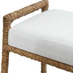 Araiza White Fabric Bench - Ornate Home