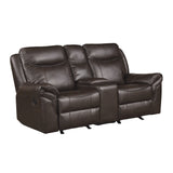 Aram Brown Double Glider Reclining Loveseat - Ornate Home