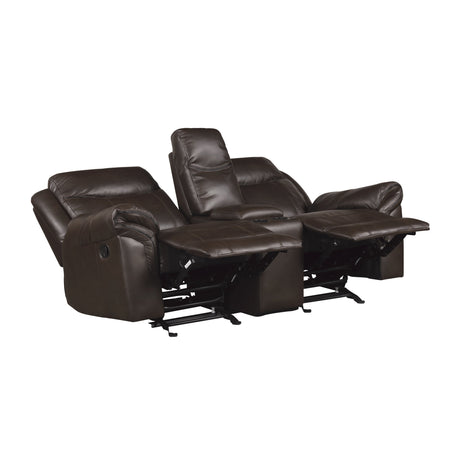 Aram Brown Double Glider Reclining Loveseat - Ornate Home