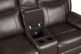 Aram Brown Double Glider Reclining Loveseat - Ornate Home