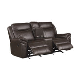 Aram Brown Double Glider Reclining Loveseat - Ornate Home