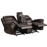 Aram Brown Double Glider Reclining Loveseat - Ornate Home