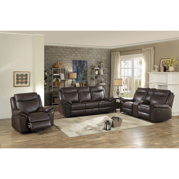 Aram Brown Double Glider Reclining Loveseat - Ornate Home