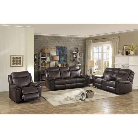 Aram Brown Double Glider Reclining Loveseat - Ornate Home