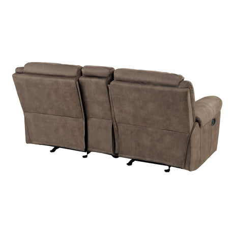 Aram Brown Double Glider Reclining Loveseat - Ornate Home