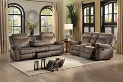 Aram Brown Double Glider Reclining Loveseat - Ornate Home