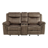 Aram Brown Double Glider Reclining Loveseat - Ornate Home