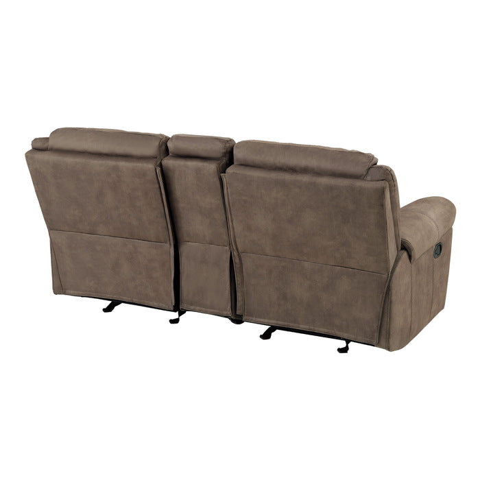 Aram Brown Double Glider Reclining Loveseat - Ornate Home
