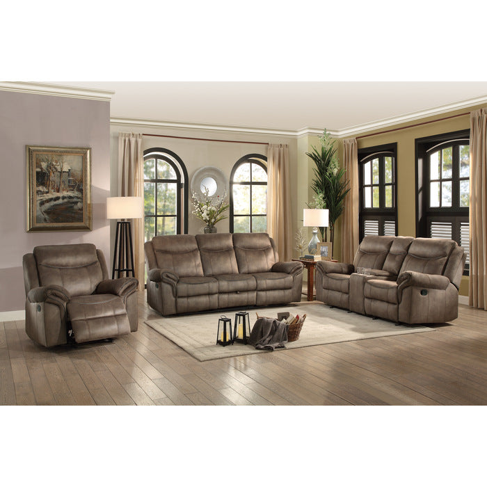 Aram Brown Double Glider Reclining Loveseat - Ornate Home