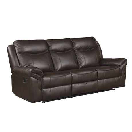 Aram Brown Double Reclining Sofa - Ornate Home