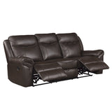 Aram Brown Double Reclining Sofa - Ornate Home