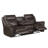 Aram Brown Double Reclining Sofa - Ornate Home