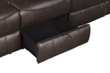 Aram Brown Double Reclining Sofa - Ornate Home