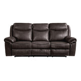 Aram Brown Double Reclining Sofa - Ornate Home