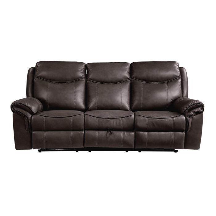 Aram Brown Double Reclining Sofa - Ornate Home