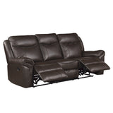 Aram Brown Double Reclining Sofa - Ornate Home