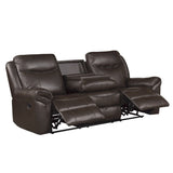Aram Brown Double Reclining Sofa - Ornate Home