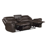 Aram Brown Double Reclining Sofa - Ornate Home