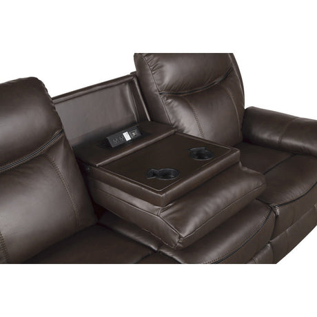 Aram Brown Double Reclining Sofa - Ornate Home