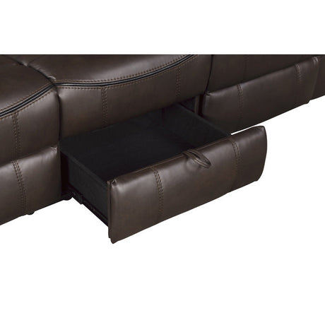 Aram Brown Double Reclining Sofa - Ornate Home